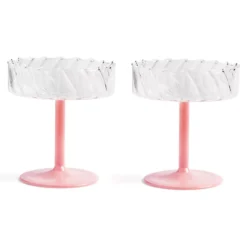 & klevering Twirl Coupe Champagneglazen Set van 2 - Roze - Elegante Tafelaccessoires