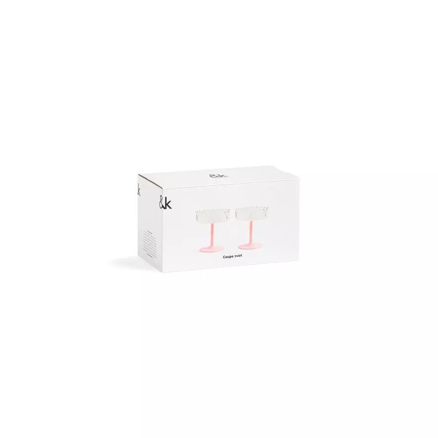 & klevering Twirl Coupe Champagneglazen Set van 2 - Roze - Elegante Tafelaccessoires - Afbeelding 6