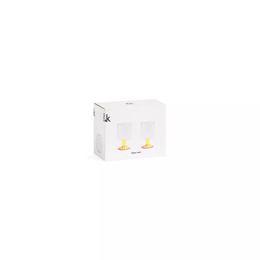 & klevering Twirl Wijnglazen Set Van 2 - Geel | Elegant Tafelaccessoires - Afbeelding 6