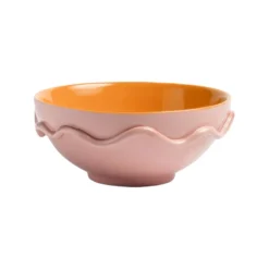 & klevering Wavy Schaal Ø23.5 Roze - Stijlvol Tafelaccessoire