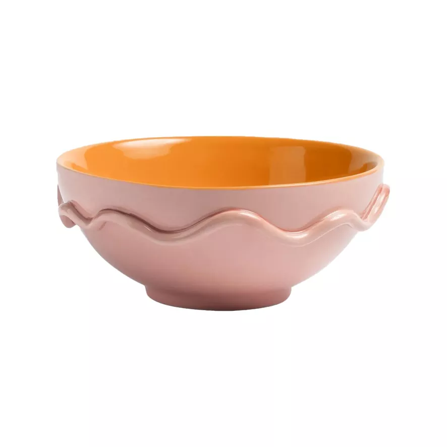 & klevering Wavy Schaal Ø23.5 Roze - Stijlvol Tafelaccessoire