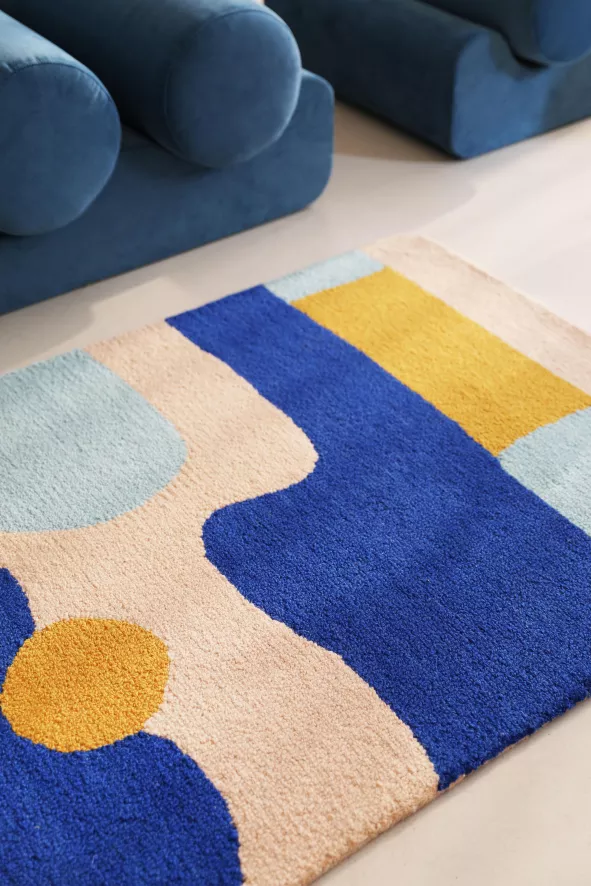 & klevering Wispy Vloerkleed 85x115 Blauw - Stijlvol en Comfortabel - Afbeelding 3