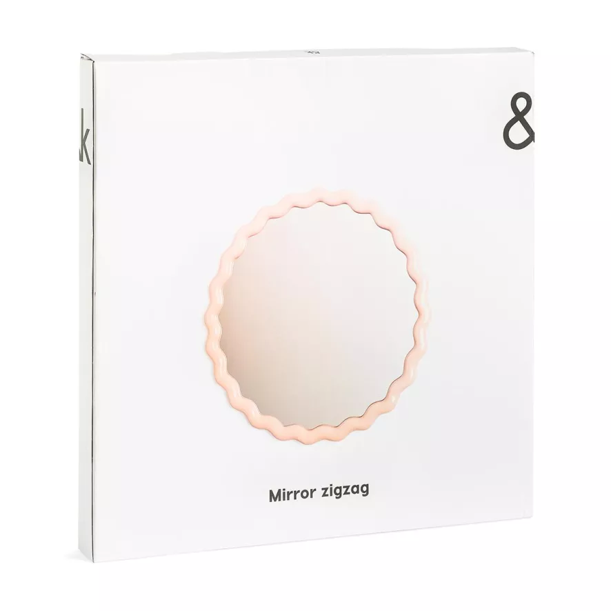 & klevering Zigzag Spiegel Ø50 - Moderne Wandspiegel voor Woonaccessoires - Afbeelding 5